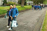 Students walk down Main Mall at the UBC Vancouver campus
